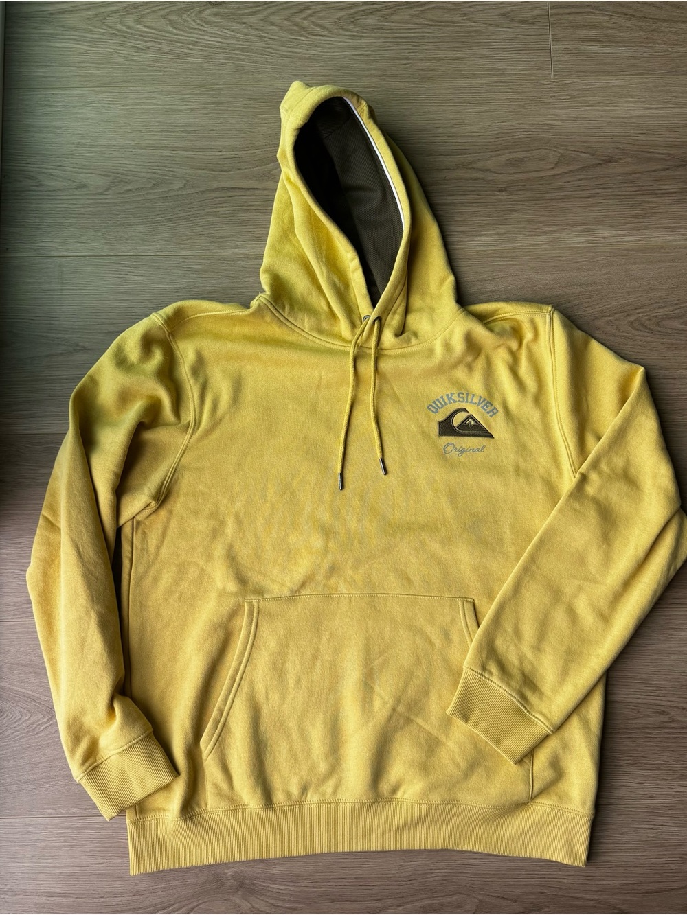 Quiksilver Yellow Hooded Pullover Sweatshirt